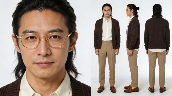 006超写实的标准三视图白底标准角色三视图样式