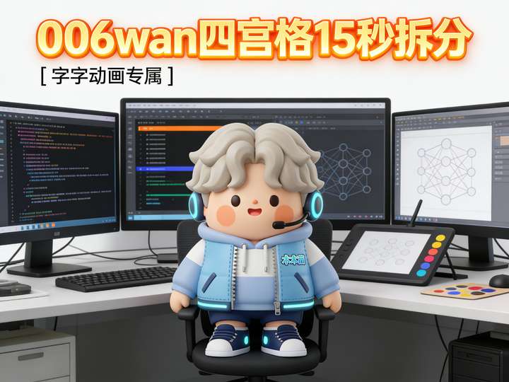 006wan四宫格15秒拆分-字字动画软件专属指令