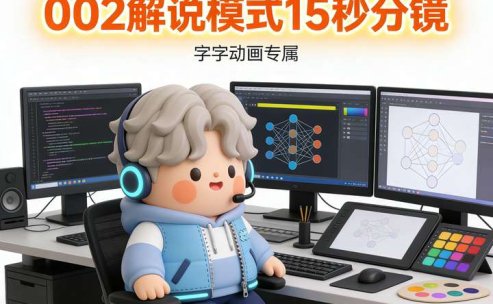 002解说模式15秒分镜-字字动画专属提示词指令