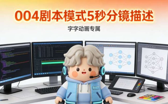 004剧本模式5秒分镜描述-字字动画提示词