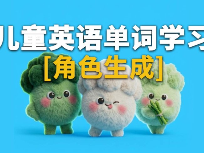 儿童英语单词学习视频-提示词-角色提取-字字动画提示词