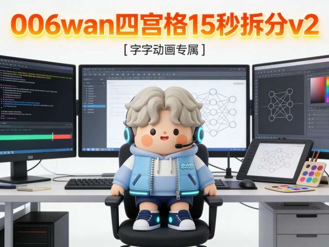 006wan四宫格15秒拆分v2 字字动画专属