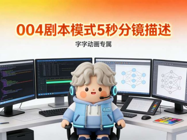 004剧本模式5秒分镜描述-字字动画提示词