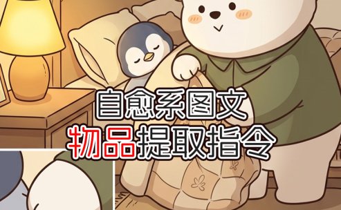 自愈系图文物品提取指令-字字动画