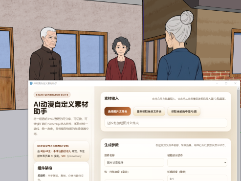 SU图片集自由切换插件-把图片序列自由切换方便AI辅助构图制作高质量漫剧必备工具